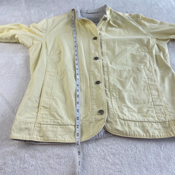 VTG Columbia Denim Jean Jacket Womens Size L Yellow Button Up Pockets Outdoors - Picture 7 of 16